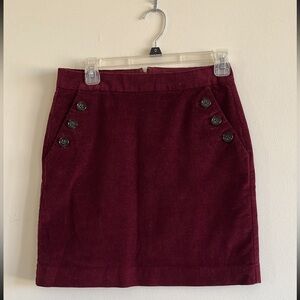 Banana Republic burgundy corduroy mini Skirt